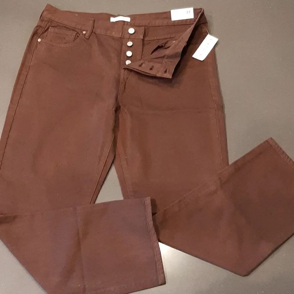 PACSUN Espresso Brown Low Rise Straight Leg Button Fly Jeans